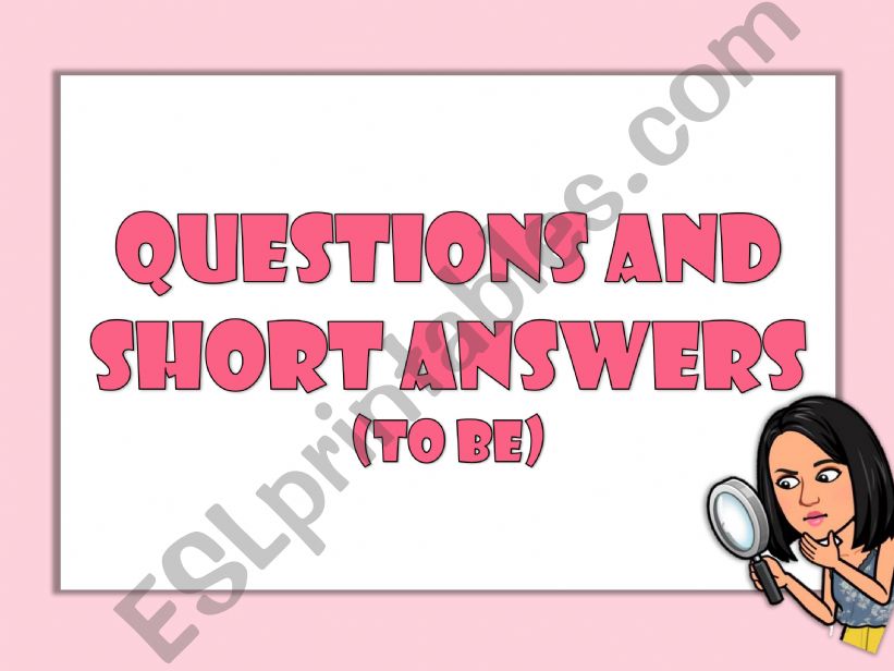 Verb to be short questions powerpoint
