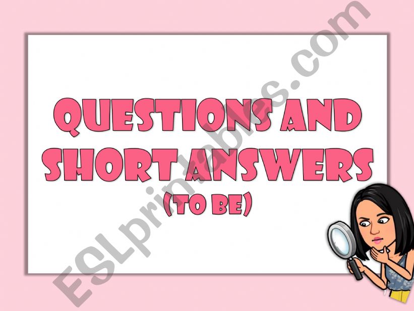 ESL English PowerPoints Verb to be short questions