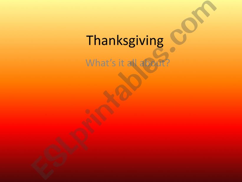 explanation Thanksgiving powerpoint