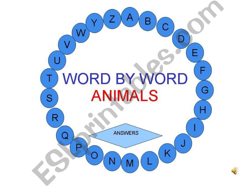 GAME: WORD BY WORD ANIMALS  . KEY  from letter A to M  2/3