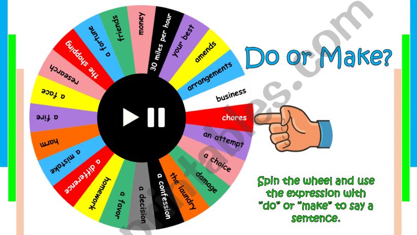 Do or Make - spinning wheel powerpoint
