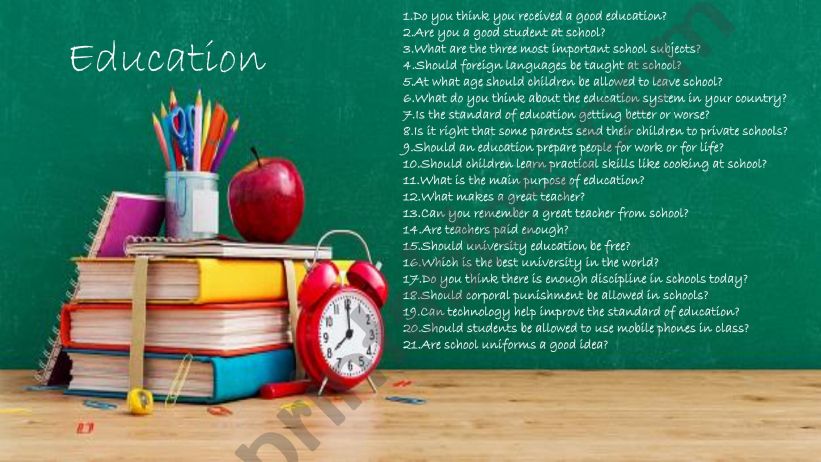 discussion topic - education  powerpoint