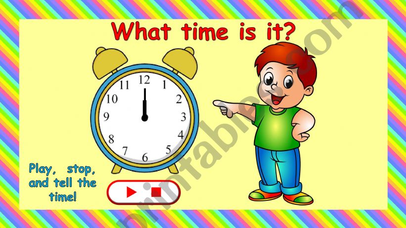 Tell the time (animated clock)