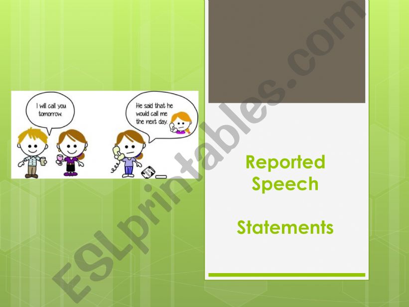 Reported Speech (Statement) powerpoint