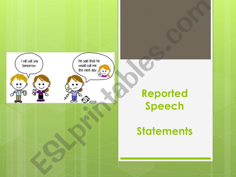 Reported Speech (Statement) powerpoint