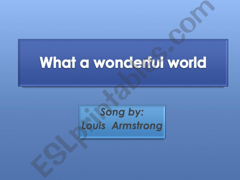song: what a wonderful world powerpoint