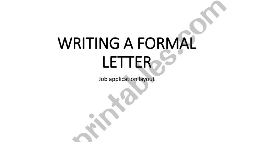APPLICATION LETTER powerpoint