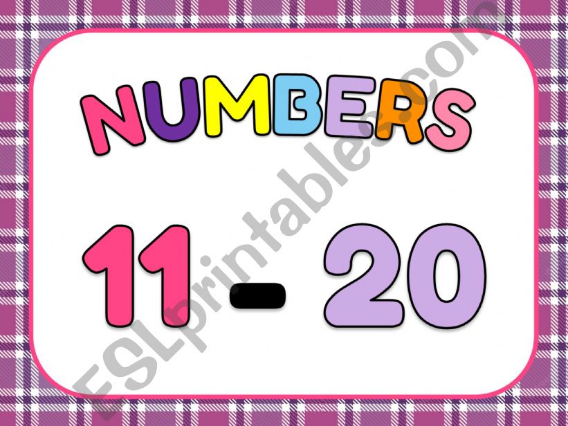 Numbers from 11 to 20 powerpoint