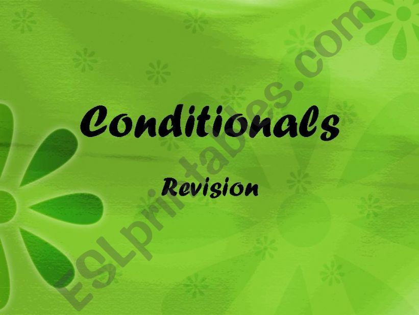 Revision of conditionals powerpoint