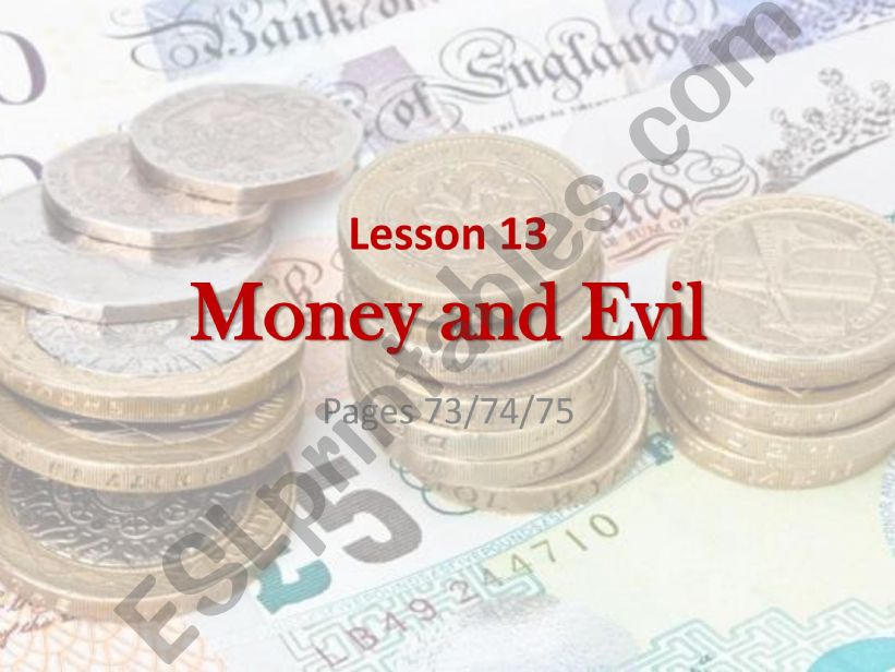 lesson 12 Money and evil powerpoint