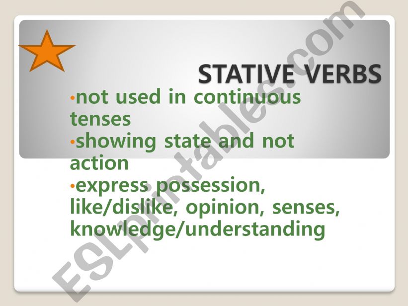 stative verbs powerpoint