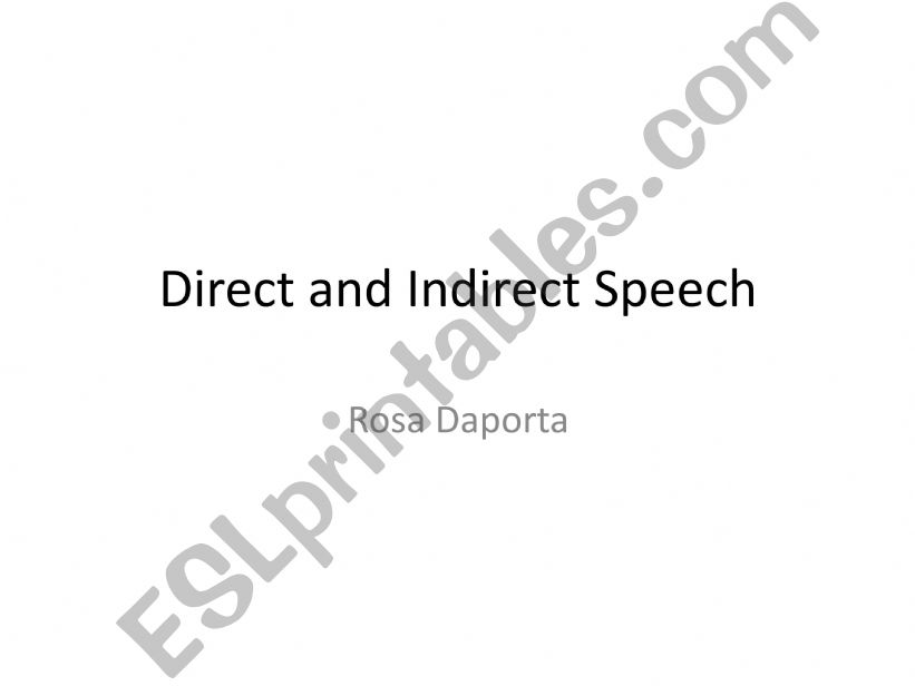 Reported Speech powerpoint