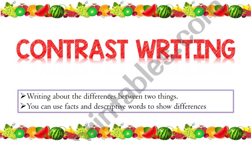 Contrast Writing powerpoint