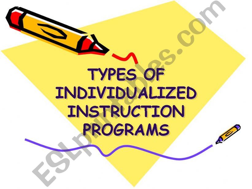 types of individualized instruction programs