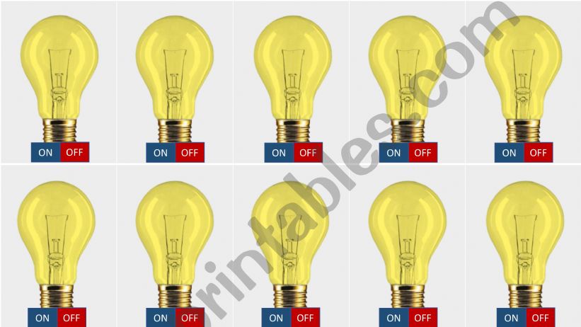 ESL - English PowerPoints: Ordinal Numbers Game - Turn On the Light Bulbs