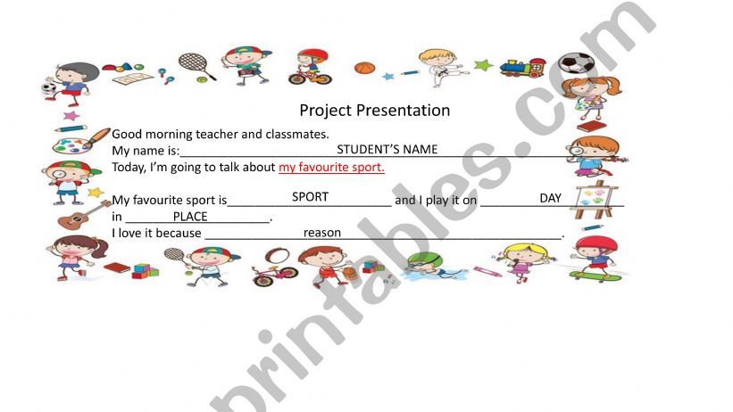 Model about Project Presentation SPORTS