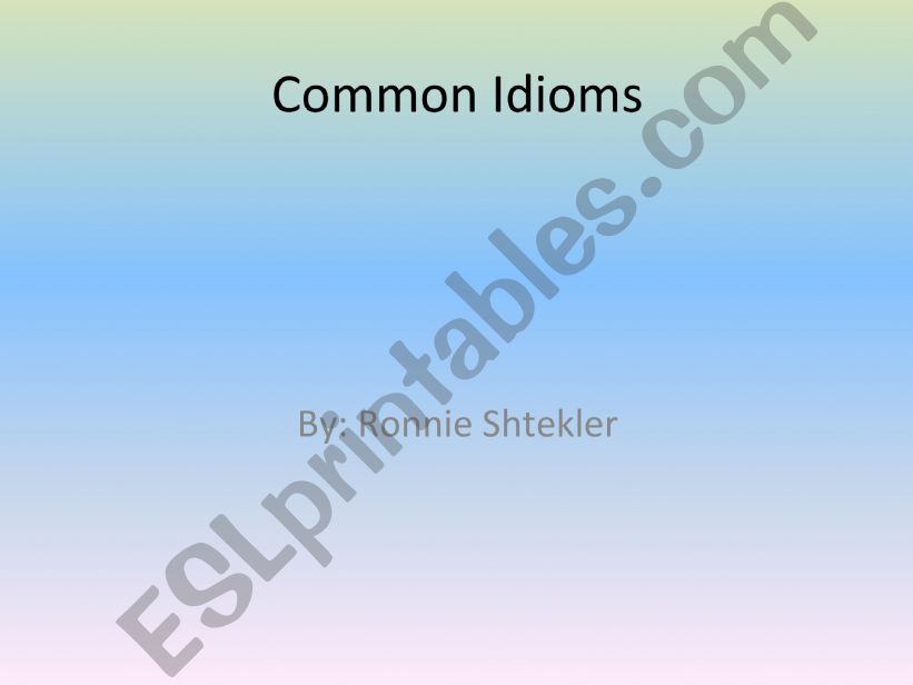 Common Idioms connected to animals