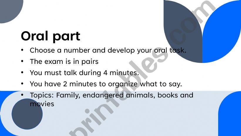 Oral Task  powerpoint