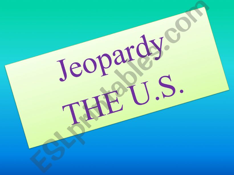 Jeopardy The USA powerpoint