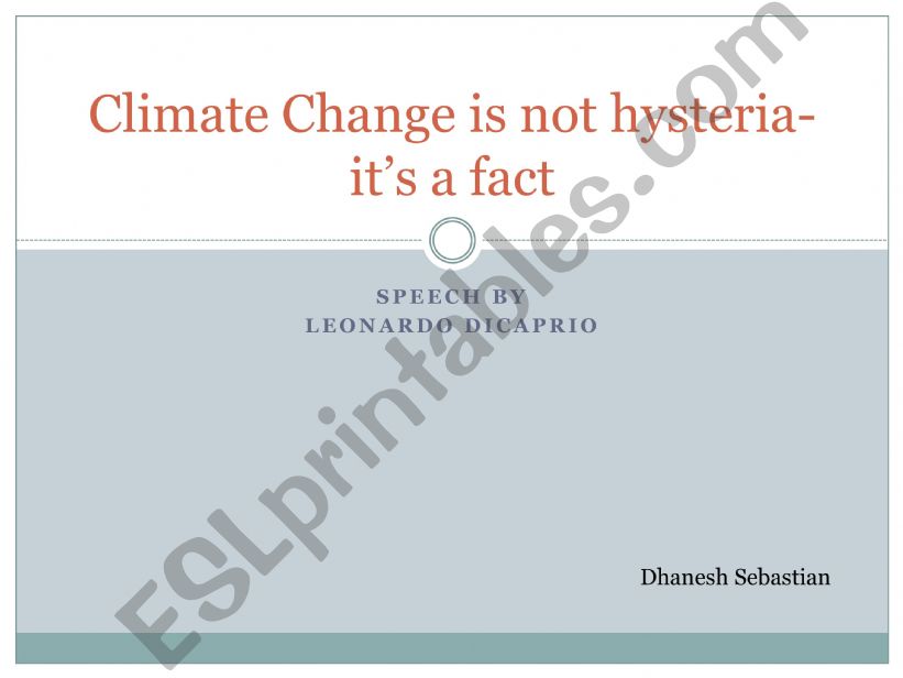 Climate Change by Leonardo DiCaprio