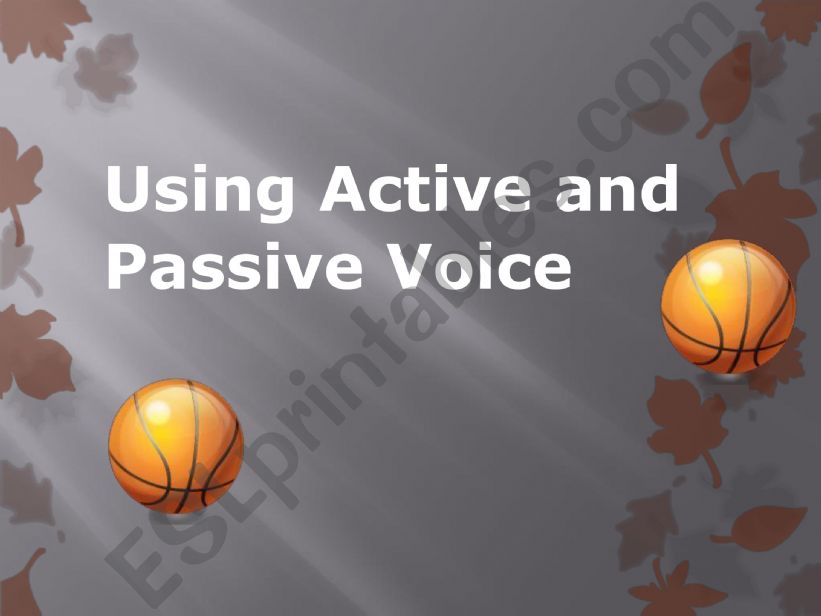 Active and Passive Voice powerpoint