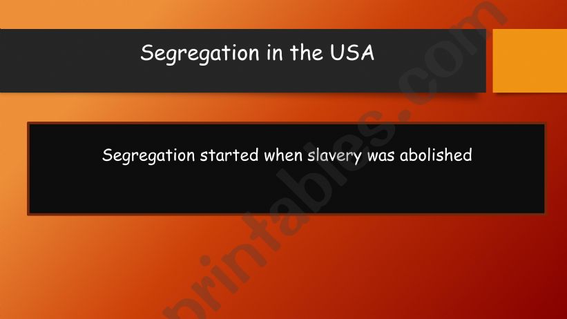 Introduction to Segragation in the US