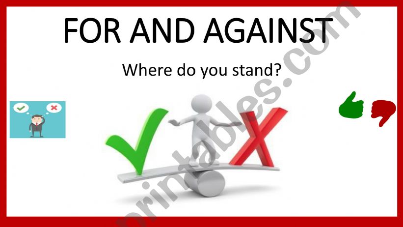 For and against debate topics powerpoint