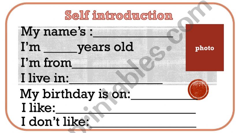 Self introduction card powerpoint