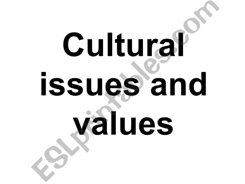 Cultural values  powerpoint
