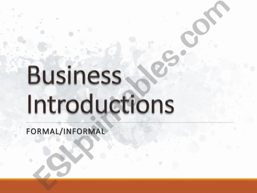 Business English introductions and describing your job