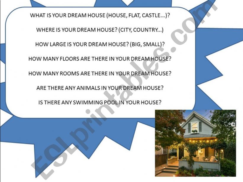 Writing - My Dream House powerpoint