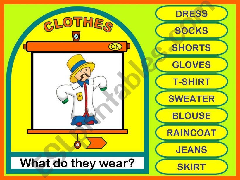 CLOTHES - GAME powerpoint