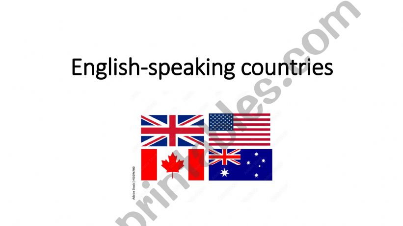 English-speaking countries powerpoint