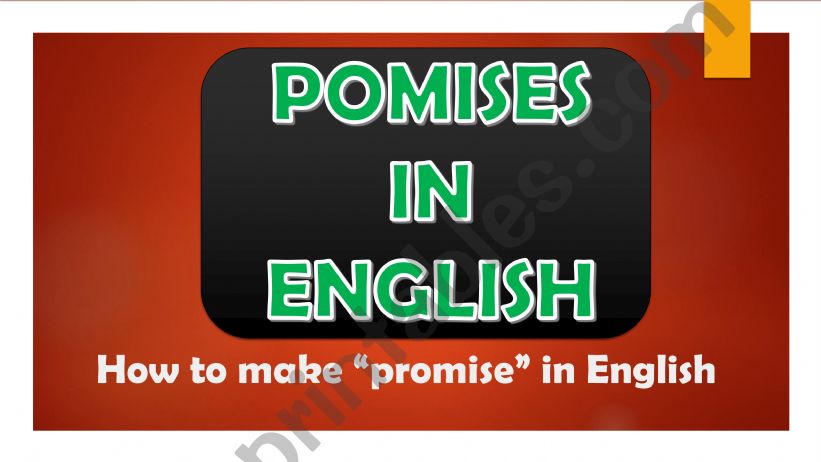 POMISES IN  ENGLISH powerpoint