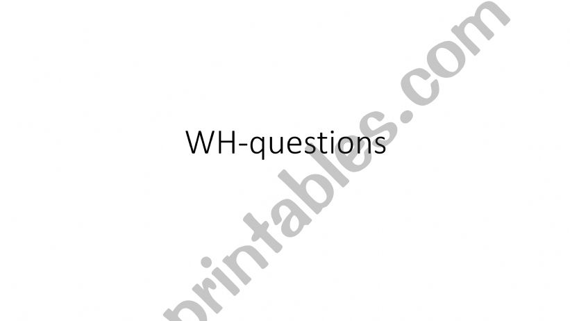 WH-questions. Match  powerpoint