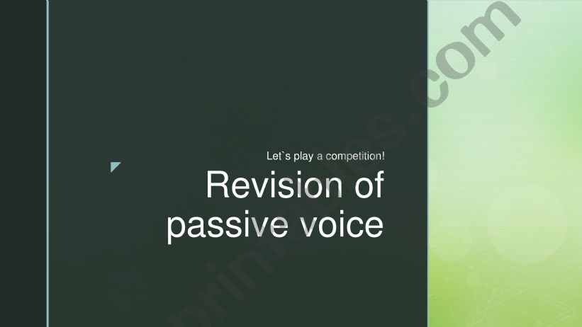 Revision of passive voice game
