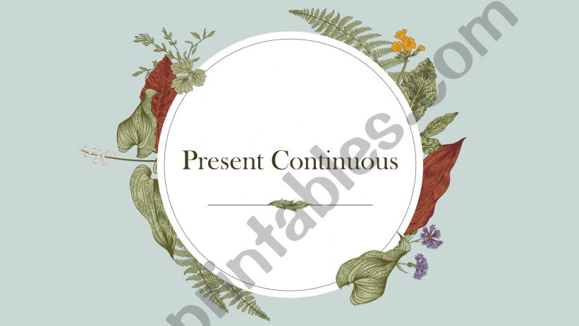 Present Continuous - Gerunds powerpoint