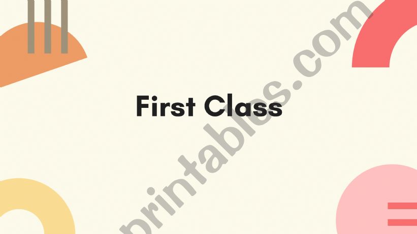 First English Class powerpoint