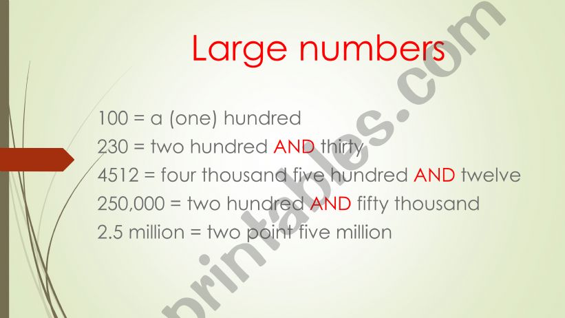 Reading numbers (years, fractions, decimals, temperatures etc)
