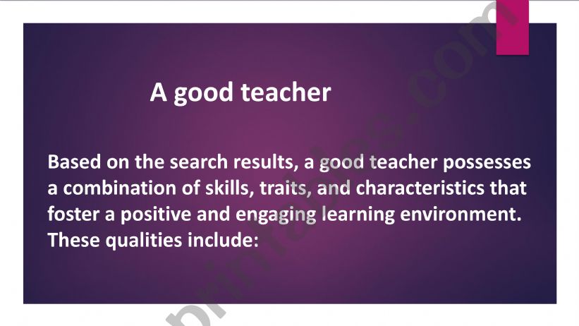 what is a good teacher powerpoint