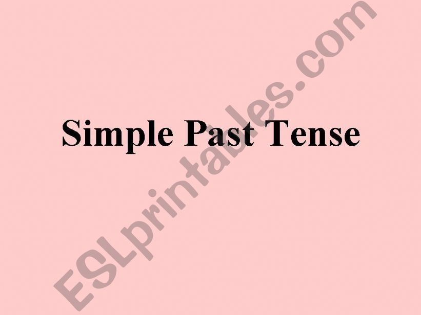 Simple Past Tense powerpoint