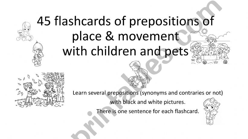 Flashcards prepositions of place and movement