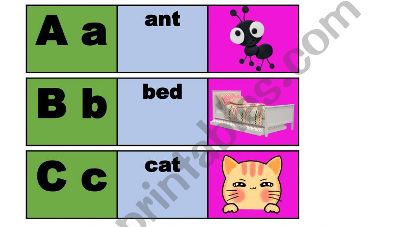 alphabet A - Z cards powerpoint