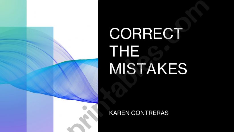 CORRECT THE MISTAKE powerpoint