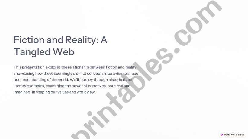 Fiction and reality powerpoint