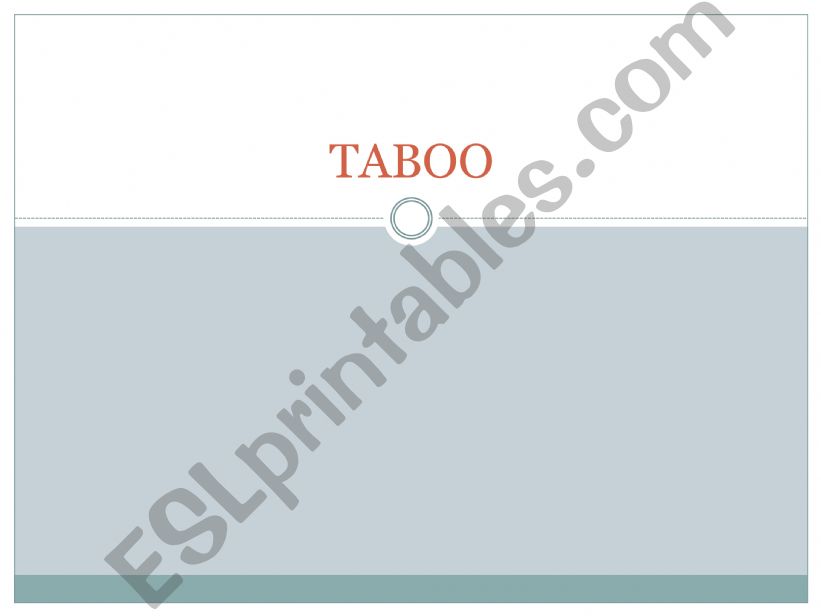 Taboo powerpoint