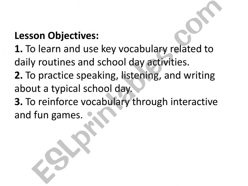Daily Routines powerpoint