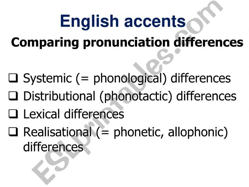 English Accents powerpoint