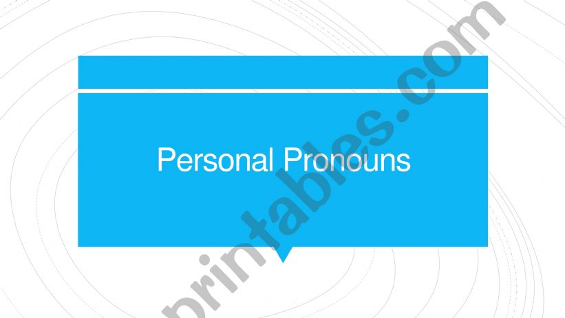 Personal pronouns powerpoint