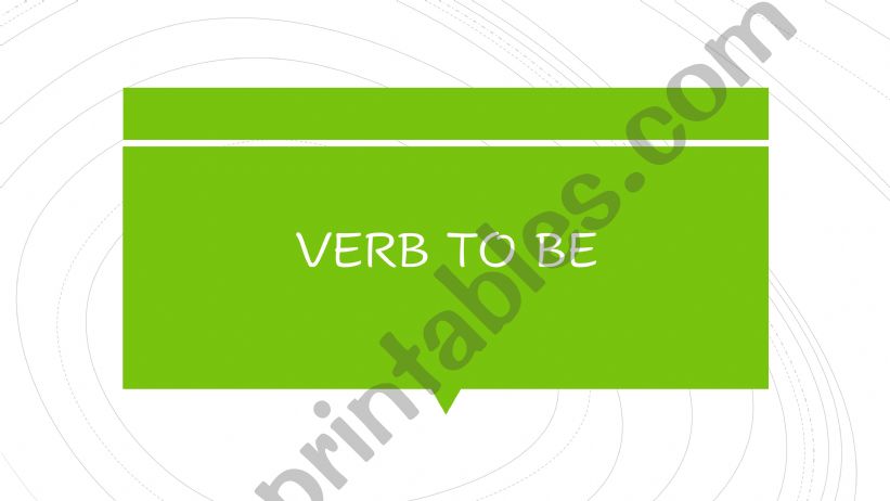 Verb To Be powerpoint